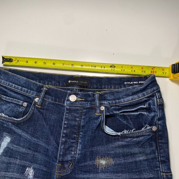 Purple Jeans P001 Pre-Distressed Dark Denim Size 32x34 - Picture 7 of 12